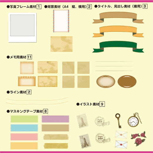 イラスト素材（アンティーク）の収録内容